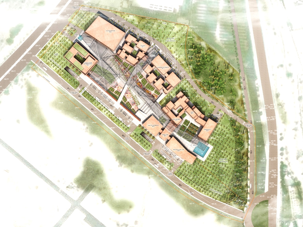 Aerial View Rendering of Cite des Arts